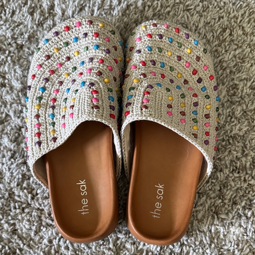 The Sak Beaded Cream Mules